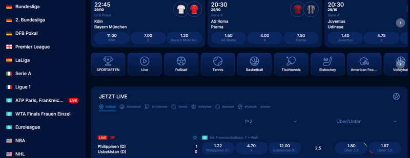 Boomerang Bet Sportwetten-Übersicht – Live-Wetten, Bundesliga-Quoten und aktuelle Ergebnisse online 2025