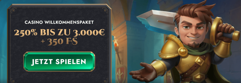 Hero Spin Casino Willkommensbonus 250 % bis zu 3.000 € und 350 Freispiele für neue Spieler 2025
